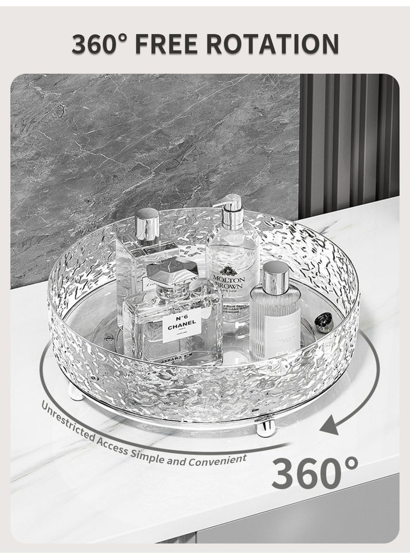 جيني جار منظم دوار 360 درجة (Lazy Susan)، صينية تخزين للمطبخ والحمام، منظم مستحضرات التجميل والتوابل، رف دوار يوضع على السطح - Image 5
